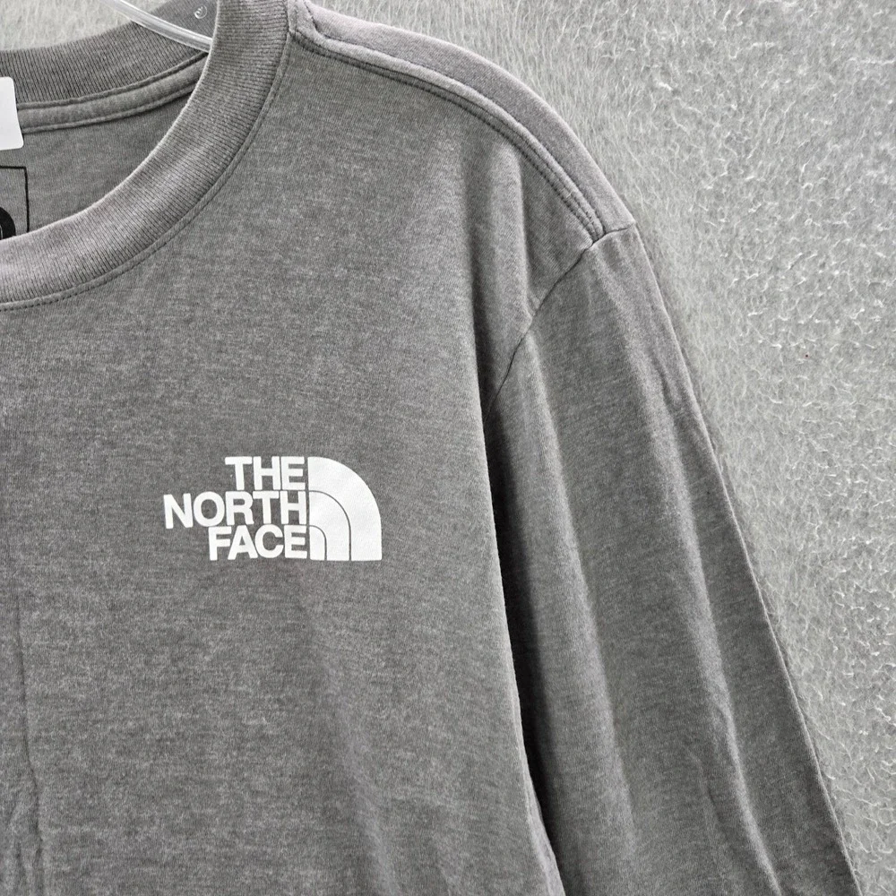 The North Face Men‎ Shirt Small Gray Wandered Tonal Box Logo Long Sleeve